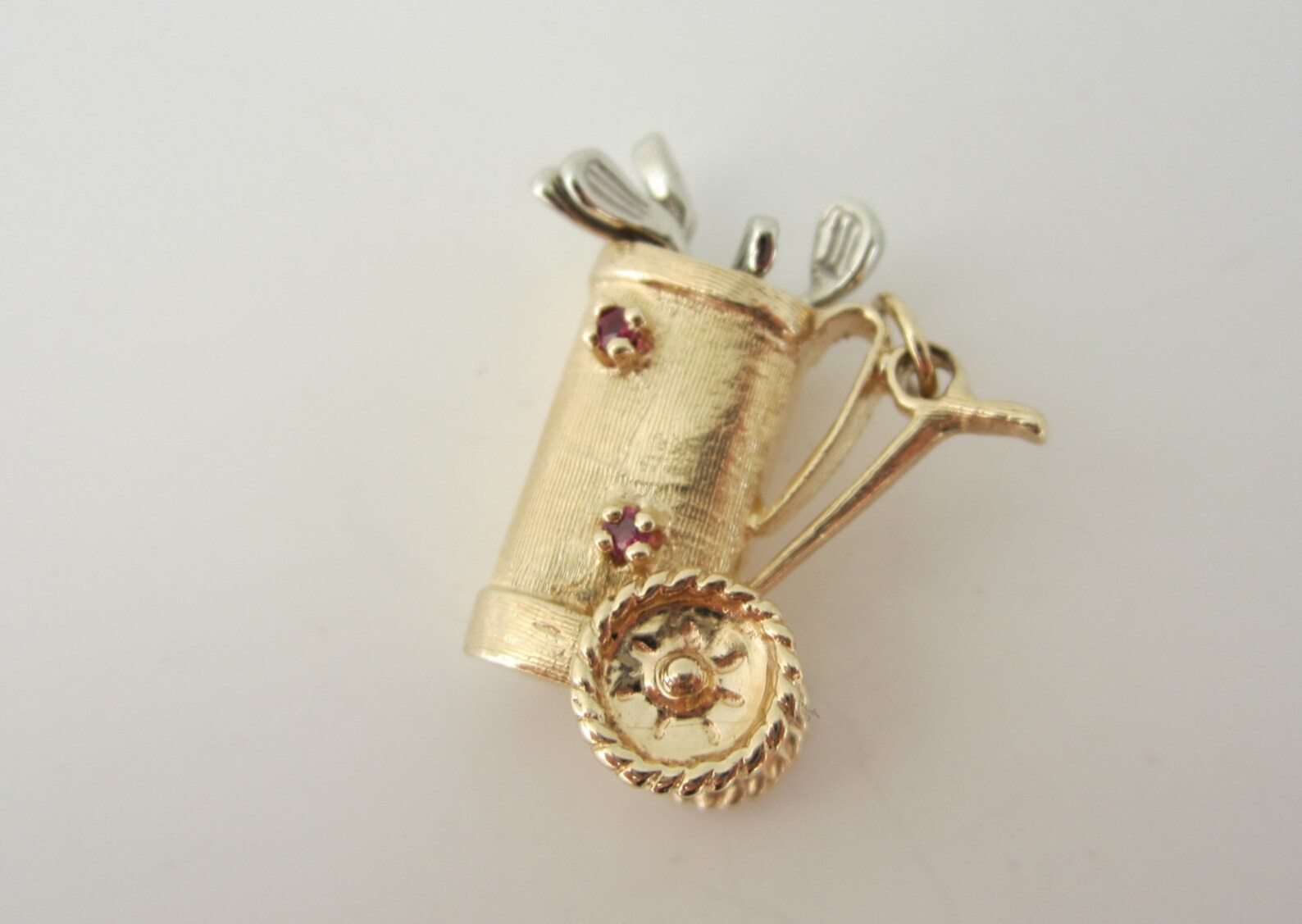 Gold Golf Bag 14k Yellow and White Gold Bag Ruby and Gold Etsy