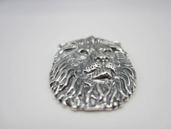 Sterling Silver Lion Pendant, Animal Pendant, Afr… - image 2
