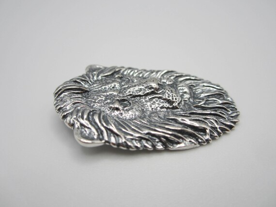 Sterling Silver Lion Pendant, Animal Pendant, Afr… - image 3