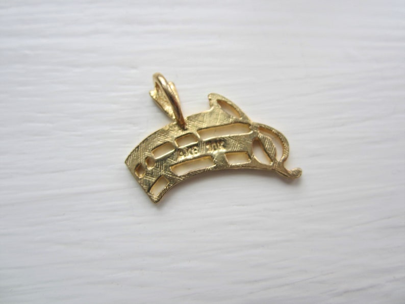 Treble Clef Music Note Charm Music Lover 10K Yellow Gold Music Charm