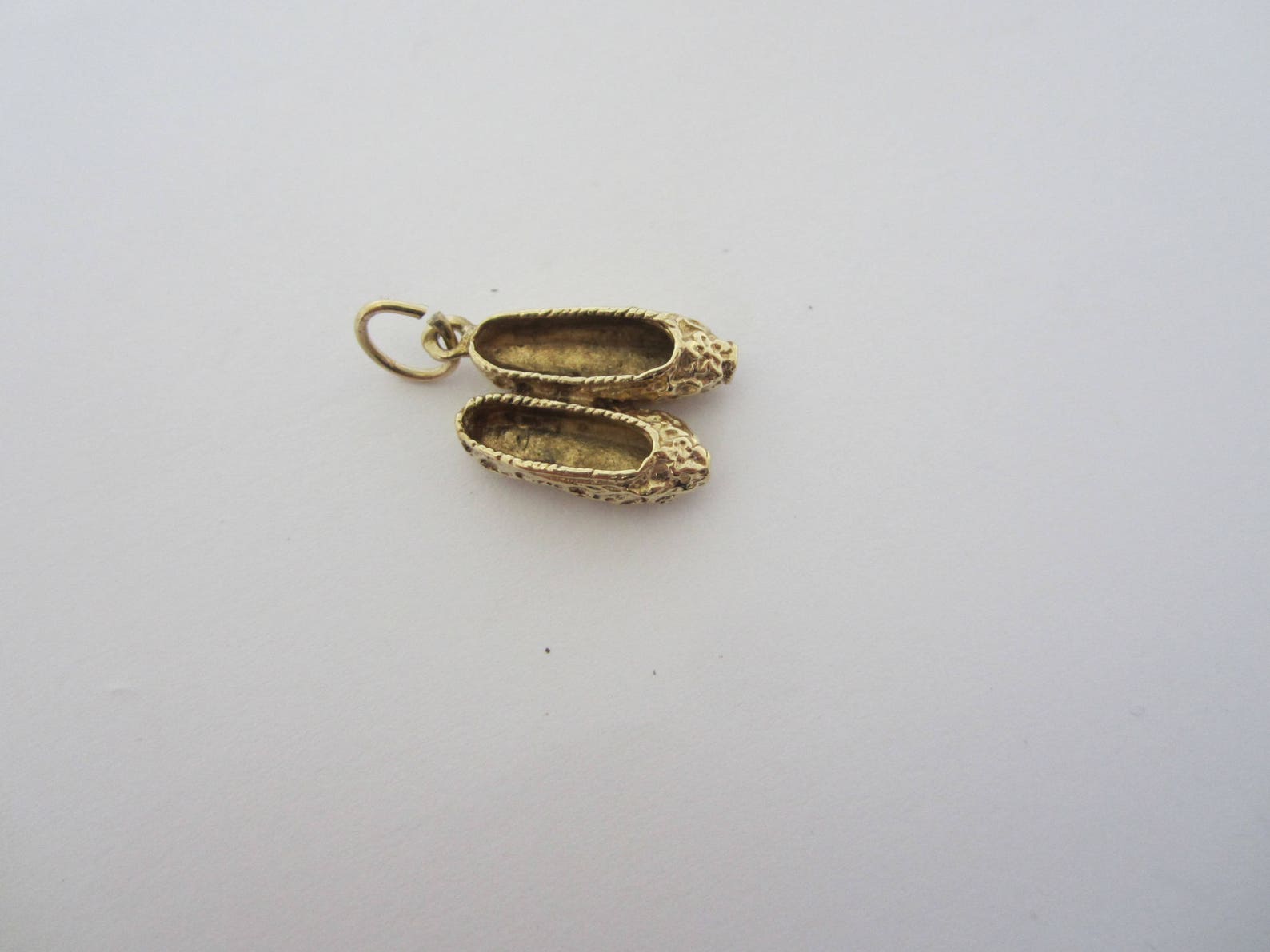 10k yellow gold ballet flat shoes, gold shoe charm, ladies flat shoe charm 10k yellow gold ballet flat shoes, gold shoe charm, ladies flat shoe charm