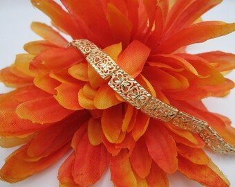 14K Yellow Gold Butterfly Bracelet, Rectangular Link Style Bracelet, Gift For Her, Diamond Cut Bracelet