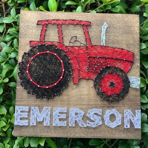 Little Red Tractor Custom Name String Art Wood Sign Wall Art - Etsy
