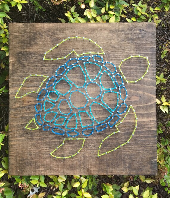 Sea Turtle String Art Wood Sign Wall Art Home Decor Beach Etsy
