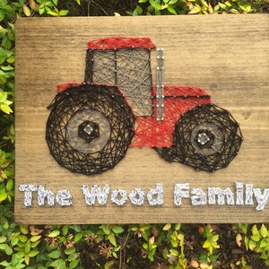 Red Tractor Custom Name String Art Wood Sign Wall Art Baby - Etsy