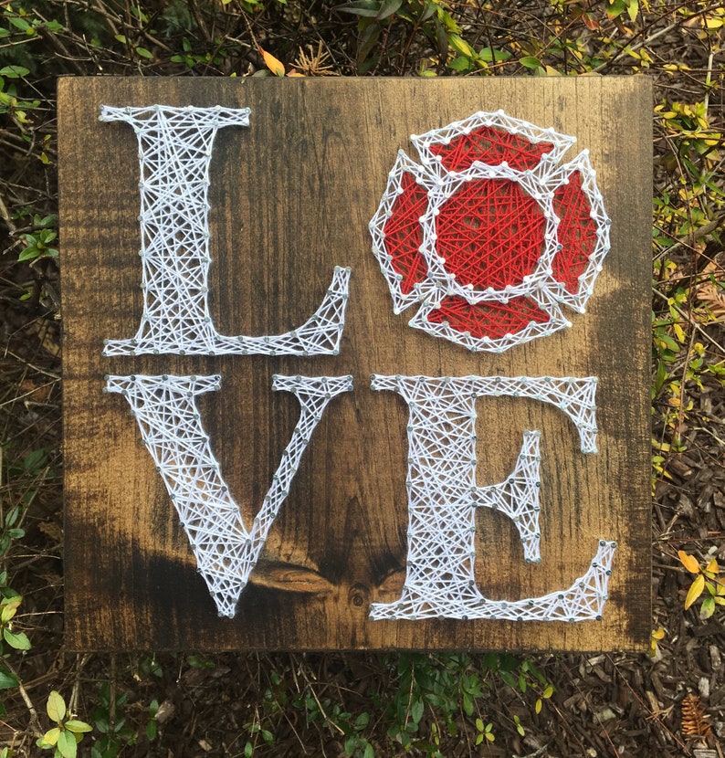 Love Firefighter Support Fire Family String Art Wood Sign Wall Art Home Decor-MADE TO ORDER