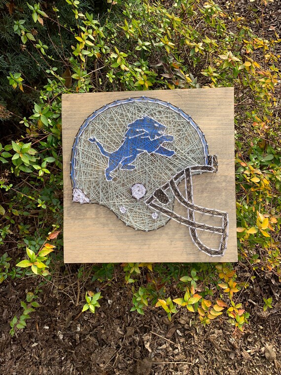 Detroit Lions Helmet String Art Wood Sign Wall Art Home Decor Etsy