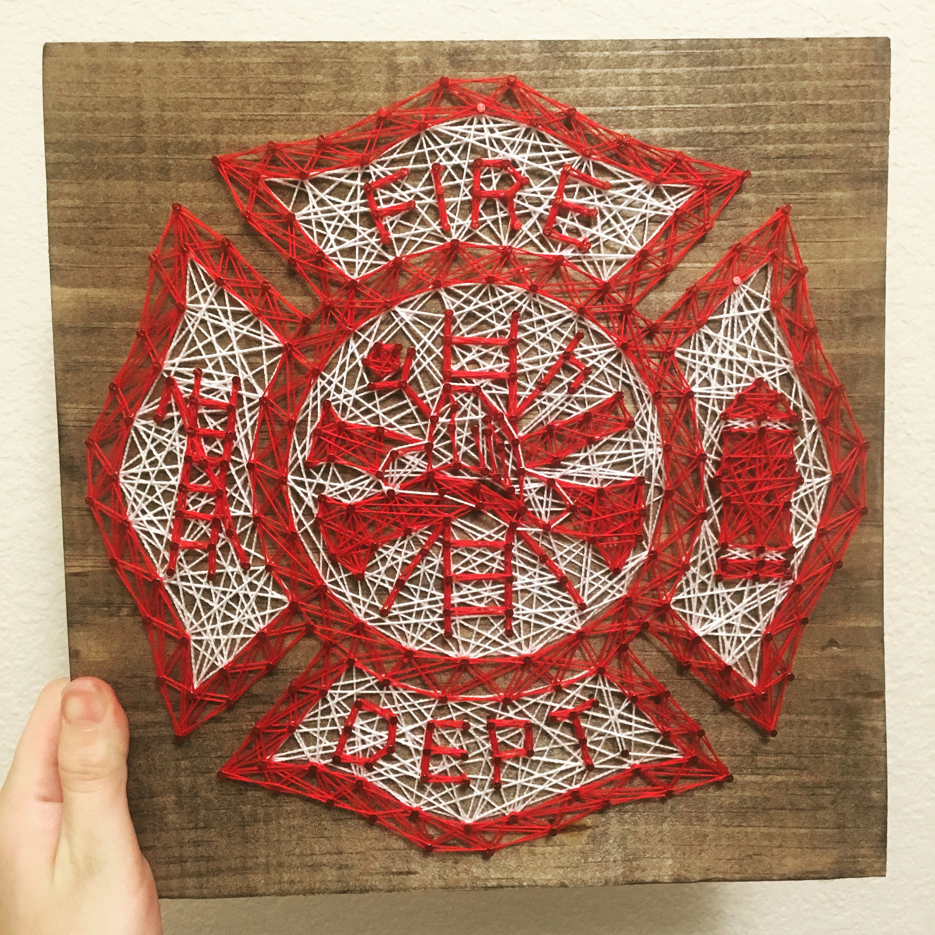 Love Firefighter Support Fire Family String Art Wood Sign Wall Art Home Decor-MADE TO ORDER