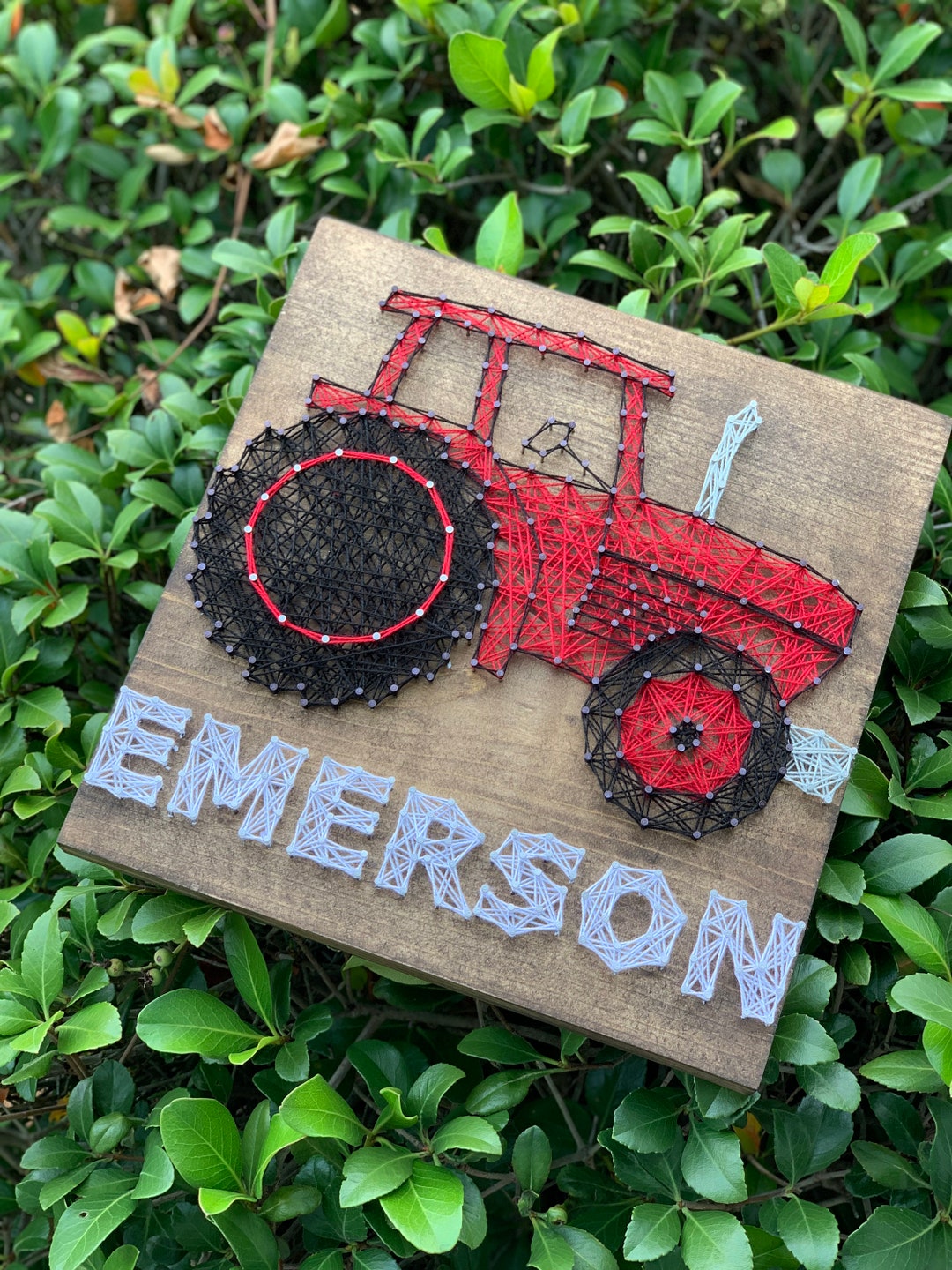 Little Red Tractor Custom Name String Art Wood Sign Wall Art - Etsy