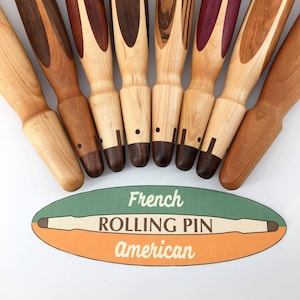 FRENCH - AMERICAN Rolling Pin, French Rolling Pin, American Rolling Pin, Wood Rolling Pin,  Pastry Tools, Wedding Gift, Cooking Utensils