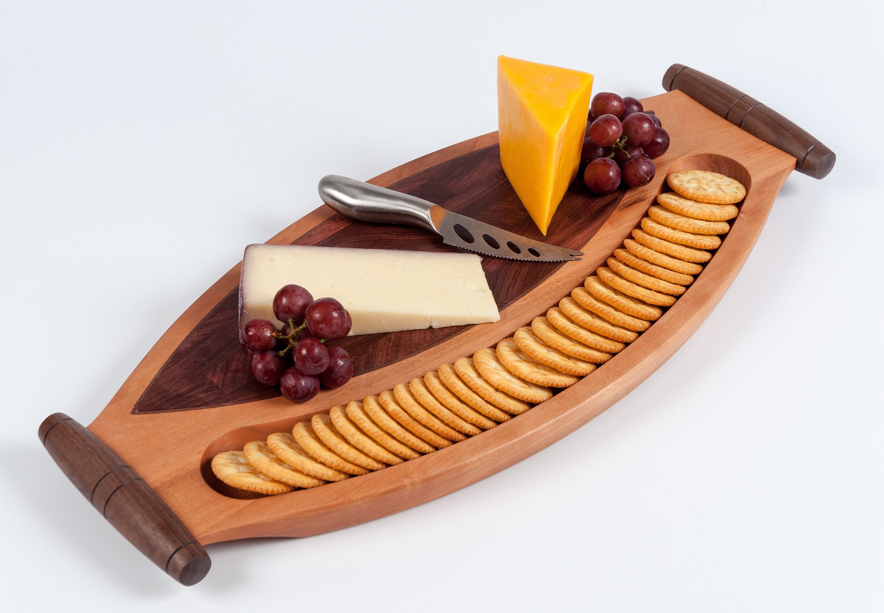 Wooden cheese & cracker board wood serving tray cheese Etsy