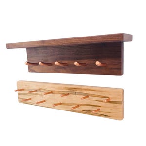 Estante de pared para joyas y llaves hecho a mano: nogal o arce ambrosía