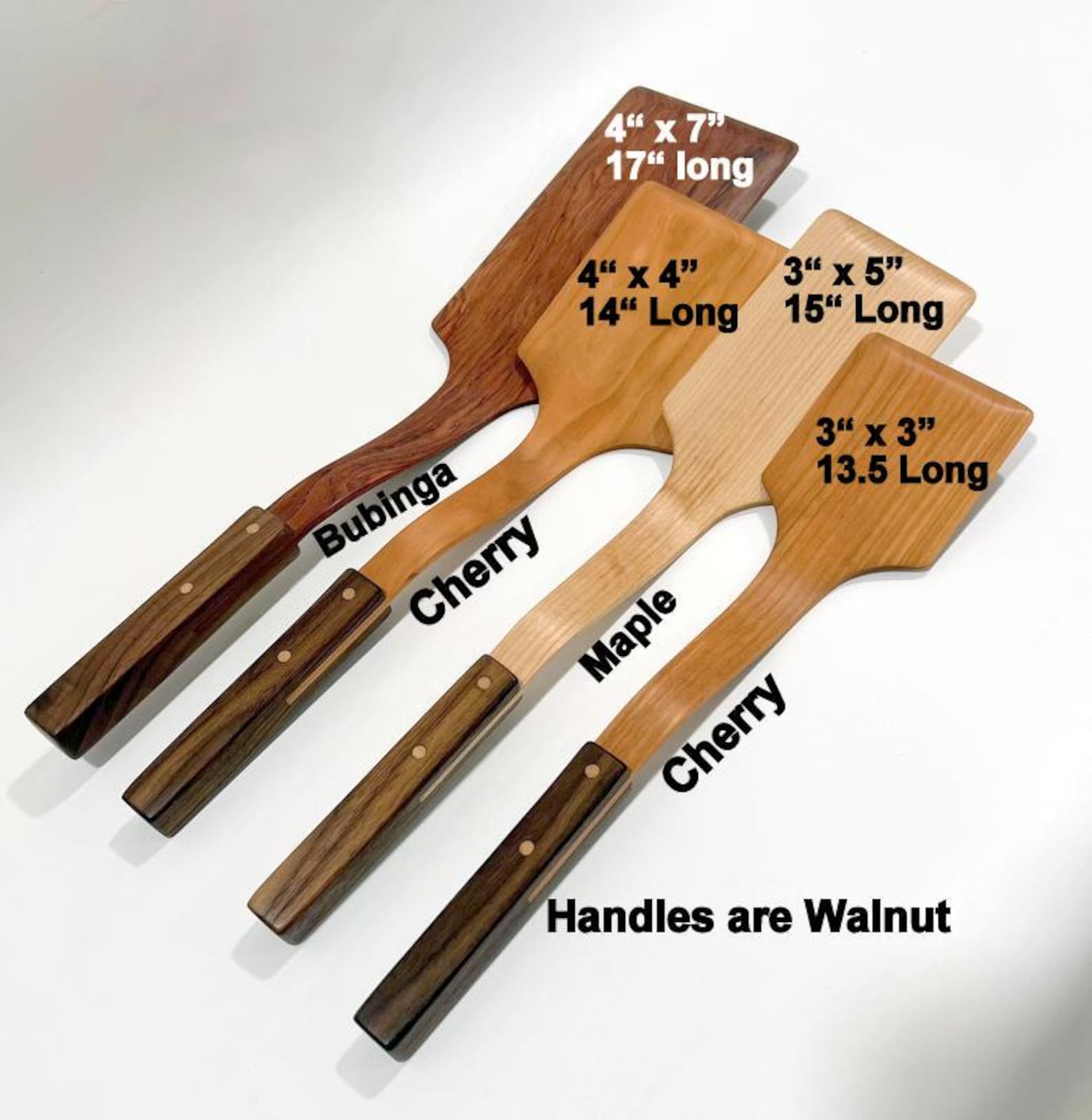 Handcrafted Wood Spatula, Cherry, Large Short 4" x 4"