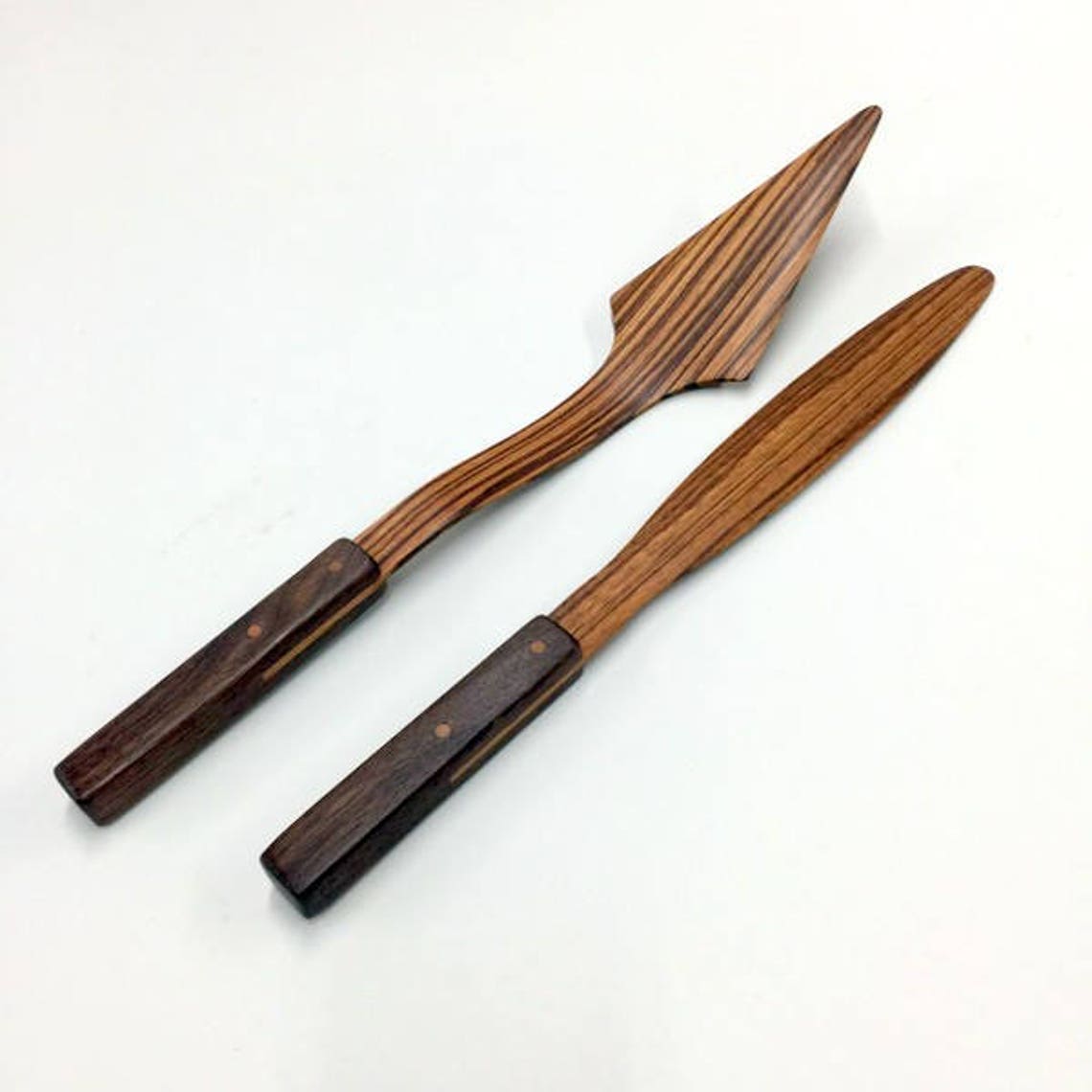Wood cake server pastry server and Cake knife wooden Etsy