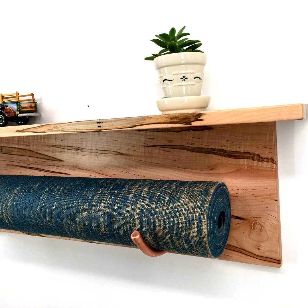 Yoga Mat Rack, Gym Mat Storage, Yoga Mat Holder With Shelf, Fitness and