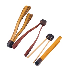 Handmade Wood Salad Tongs: Exotic Hardwood Kitchen Servers