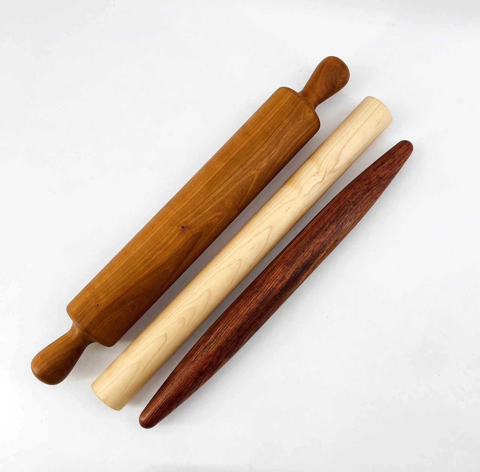 Folksy Super Kitchen Adjustable Wood Rolling Pin with Thickness Rings for  Baking -Non Stick Wooden Dough Roller Pin with Spacer Bands for Cookie,Pie