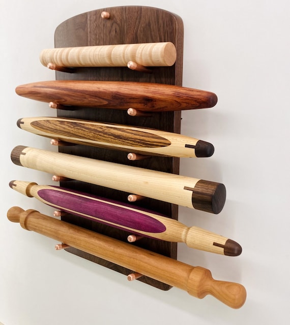 Rolling Pin Holder Rolling Pin Rack Wall Mount Rolling Pin Etsy Canada