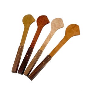 Handmade Wood Kitchen Spatula: Walnut Handle, Maple Pegs