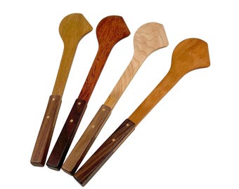 Handmade Wood Kitchen Spatula: Walnut Handle, Maple Pegs