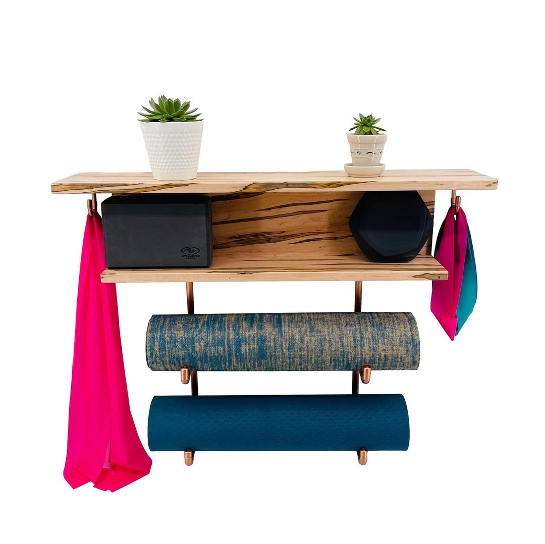 Mattyoga Rack Handmade Ambrosia Maple Yoga Mat Rack With Copper Accents - Etsy