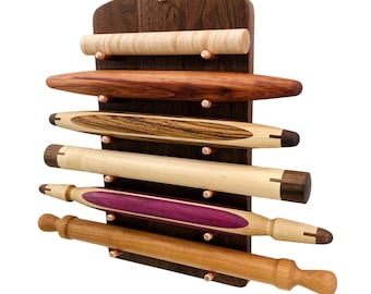 Handcrafted Rolling Pin Holder: Wall Mount Kitchen Utensil Rack