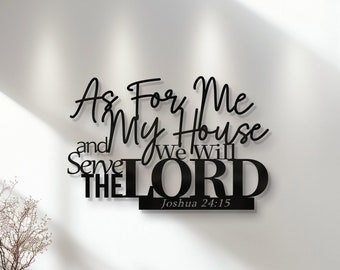 Christian Metal Wall Decor,Jesus Wall Decor,Metal Bible Verse,Metal Joshua Wall Decor,Christian Home Decor,Bible Verse Wall Decor