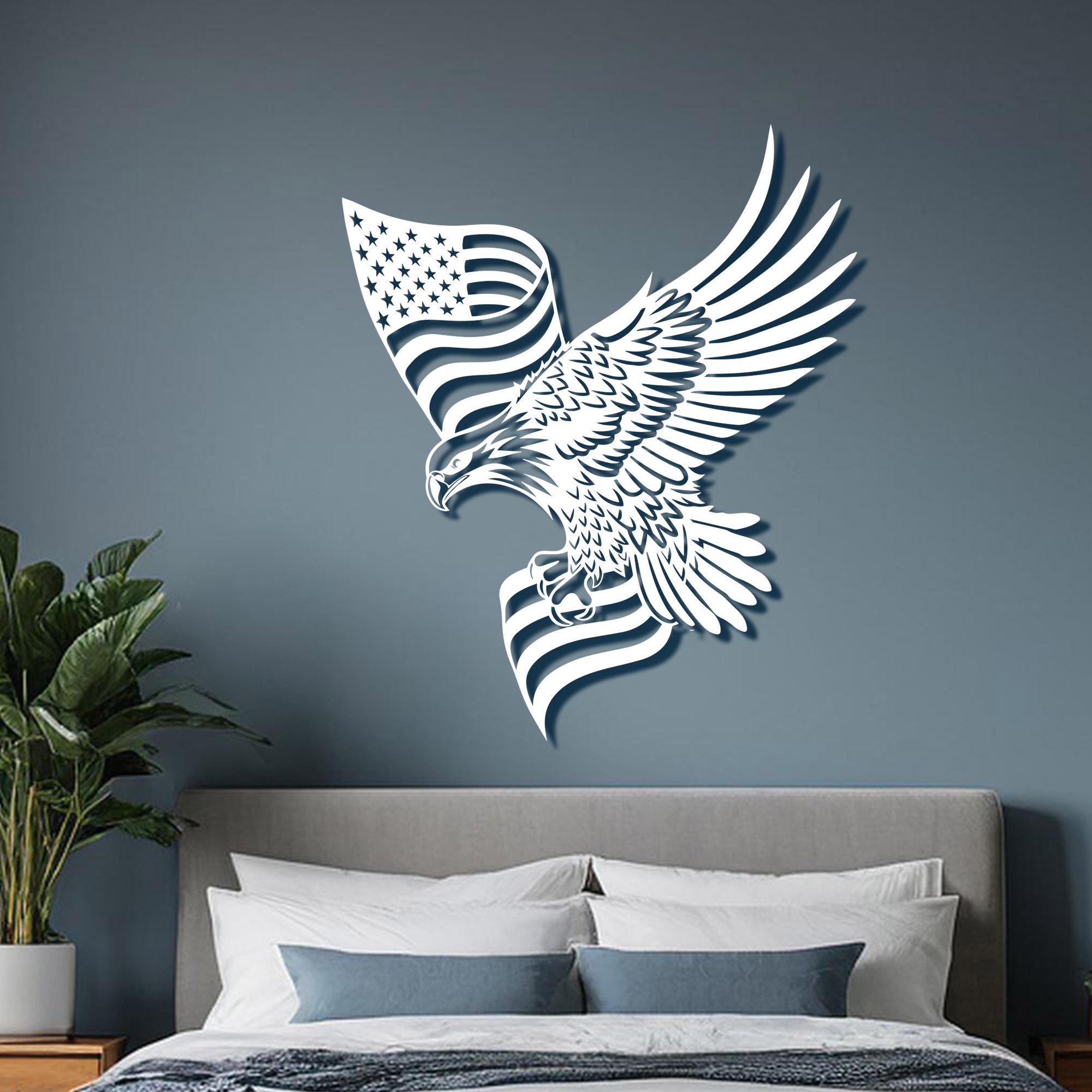 Metal Eagle American Flag Wall Art: Patriotic Decor - Etsy