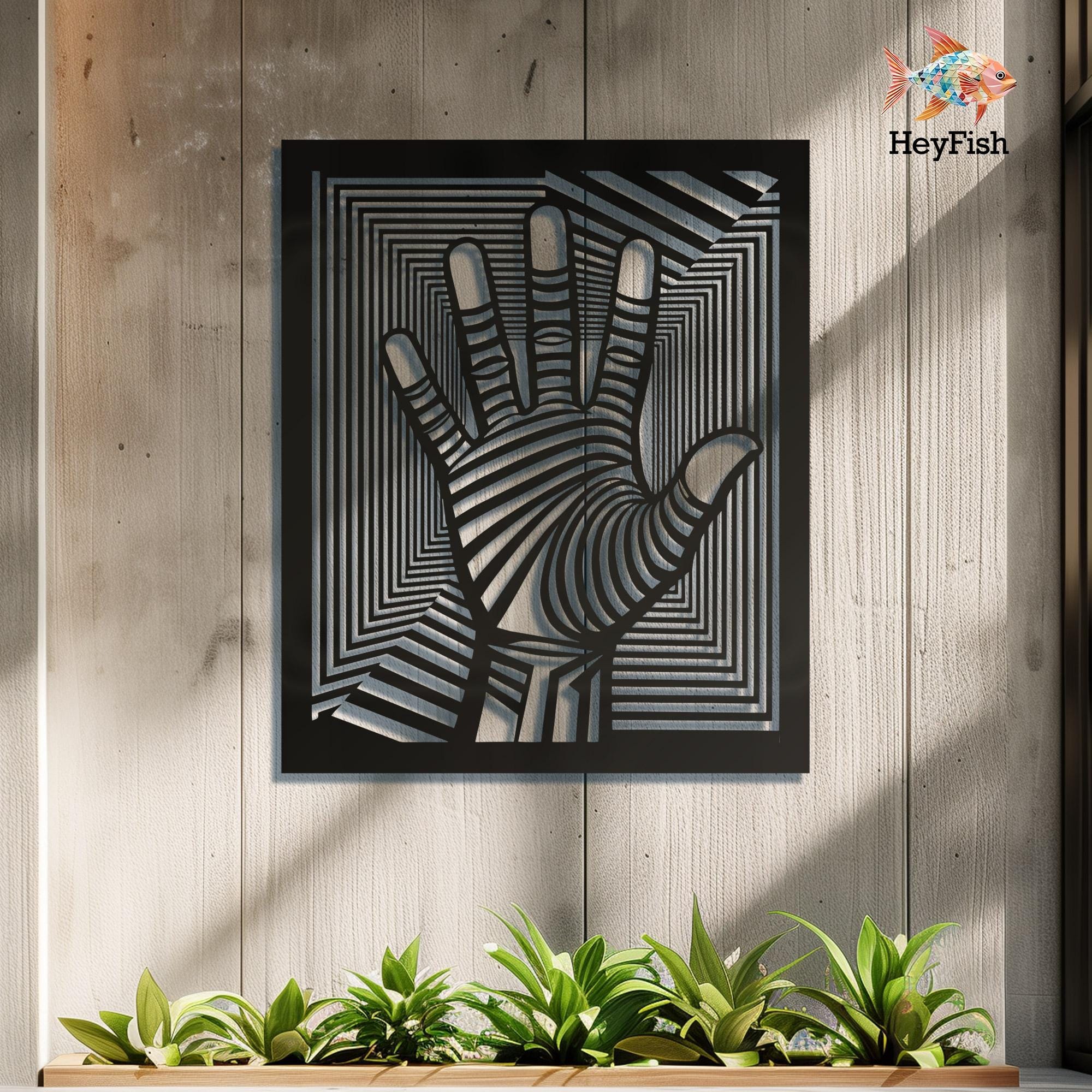 Hand Decor Metal Lineart Hand Wall Decor, Line Art Hanging - Etsy