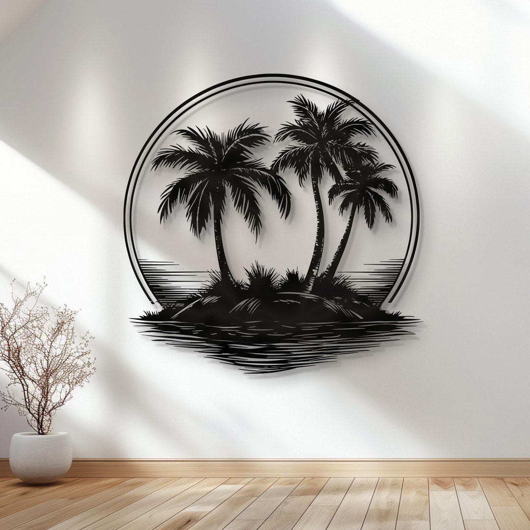 Metal Palm Tree Decor,palm Tree Metal Wall Decor,palm Tree Art,metal ...