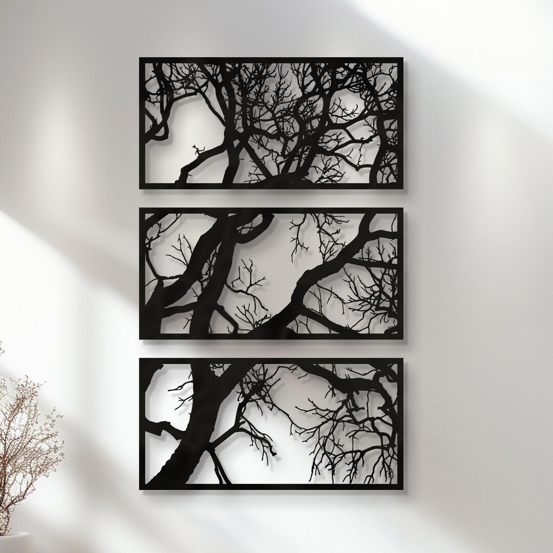 3-piece Metal Tree Wall Art Set: Modern Farmhouse Decor - Etsy