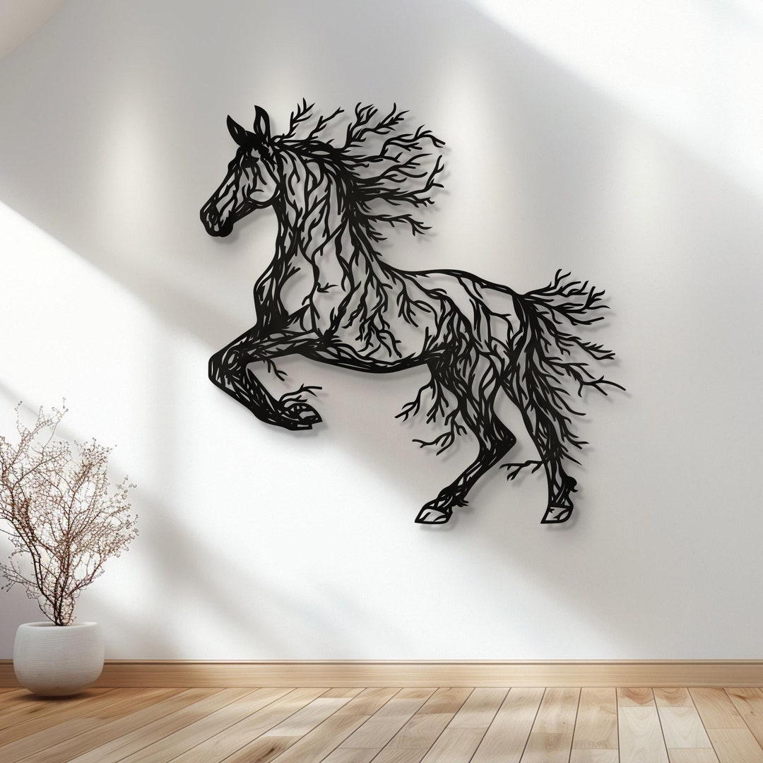 Horse Head Metal Wall Art - Rustic Farmhouse Decor For Living Room, Bedroom, Or Outdoor