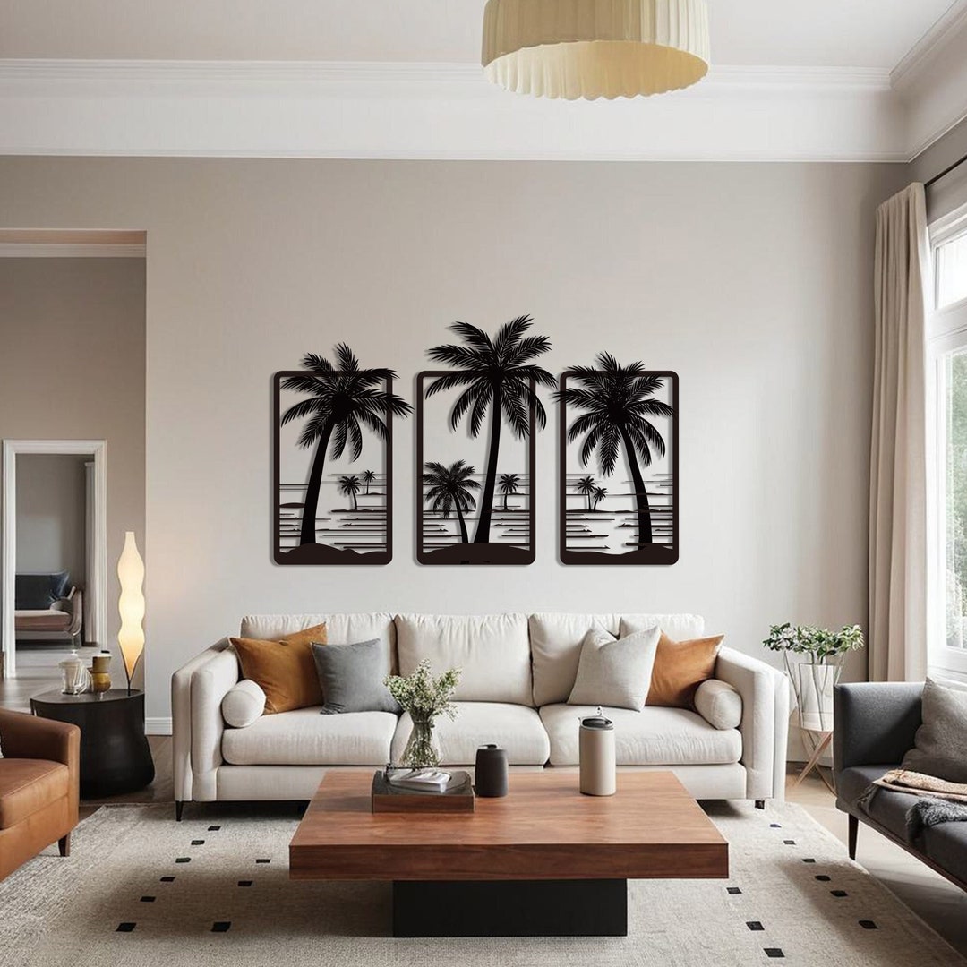 Metal Palm Tree Wall Art: Tropical Wall Decor - Etsy