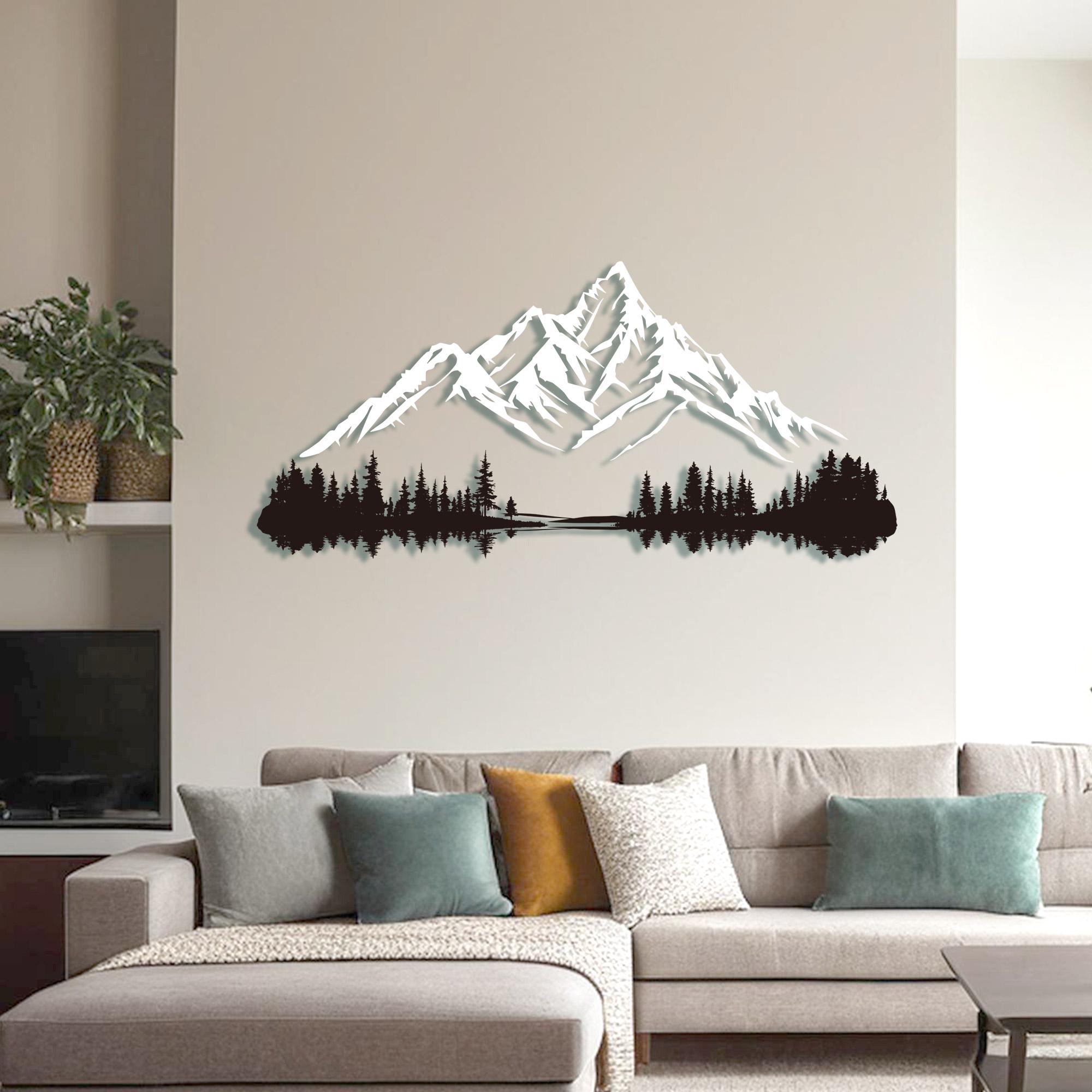 Metal Mountain Forest Wall Art: Nature Decor - Etsy