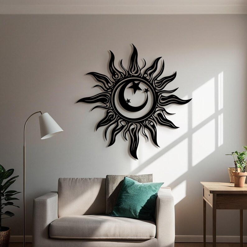 Metal Sun Moon Star Wall Art: Celestial Decor - Etsy