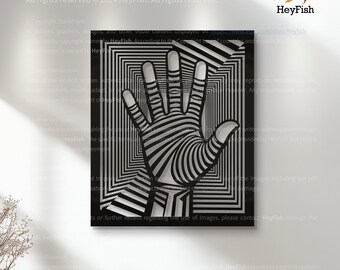 Metal LineArt Hand Wall Decor, Line Art Hanging