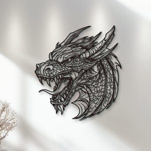 Black Dragon Metal Wandbild: Einzigartiges Wildtier Dekor