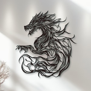 Black Dragon Metal Wandbild: Einzigartiges Wildtier Dekor