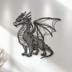 Black Dragon Metal Wandbild: Einzigartiges Wildtier Dekor