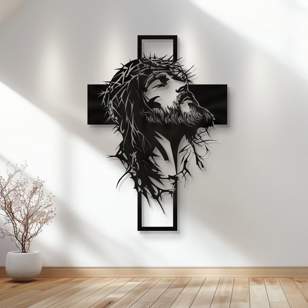 Metal Wall Art, Metal Jesus Wall Decor, Metal Jesus and the Cross Decor