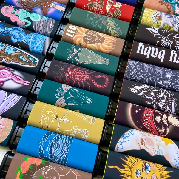 PICK 2- Original Art Lighter Pack- Handmade Art Lighters- Zodiac Lighters- Torch Option- Pinups- Celestial Art- Gift- Christmas