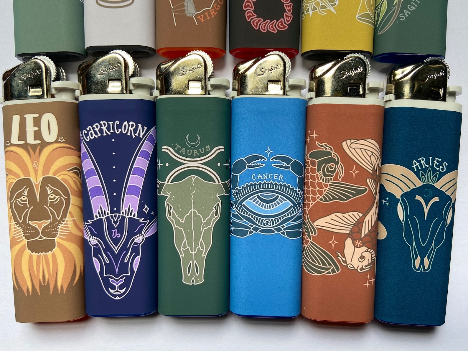 Zodiac Art Lighters Original Art Lighter Pack Choose Your Etsy