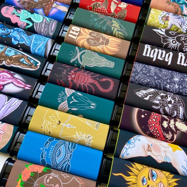 LIMITED- You Choose- Over 20 Designs- Handmade Art Lighters- Custom Art Lighter Pack- Zodiac Lighters- Pinups- Torch Flame