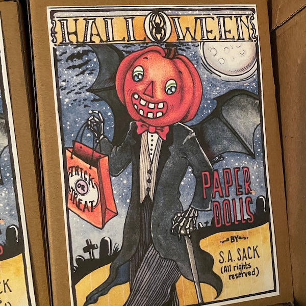 Halloween Paper Doll Etsy
