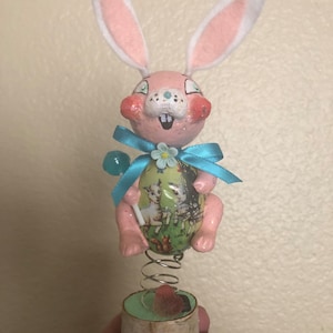 Vtg. Tin Egg Bunny