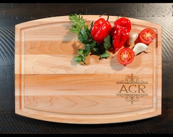 Monogram Maple Cutting Board - Personalized Custom Engraved  Initial Board - Gift for all Occasions - Anniversary, Weddings, Engagement