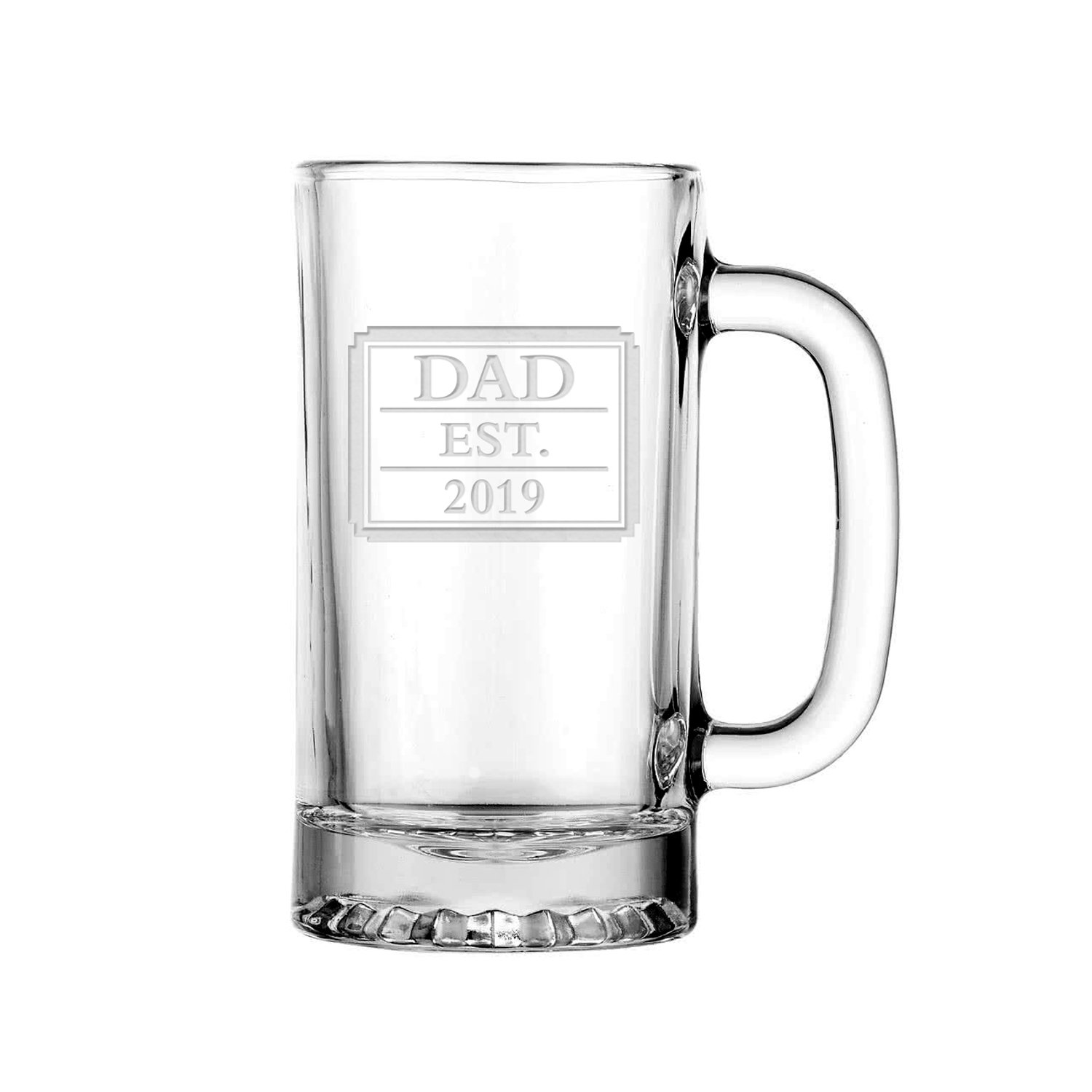 Download Dad Established Etched Beer Mug Free Personalization Etsy