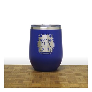 Hippo Head 12oz Engraved Insulated Stemless Wine Tumbler with Lid Personalized Gift Free Personalization image 6