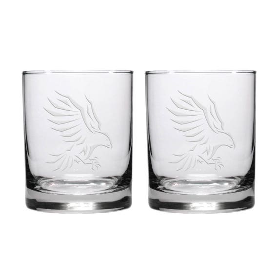Personalised Engraved Whisky Glass With Eagle Design