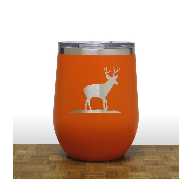 Stag 12oz Engraved Insulated Stemless Wine Tumbler Design 6 Animal Lovers Personalized Gift Free Personalization image 8